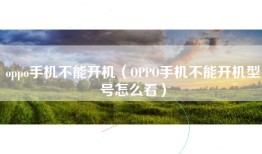 oppo手机不能开机（OPPO手机不能开机型号怎么看）