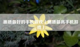 画质最好的手机游戏（画质最高手机游戏）