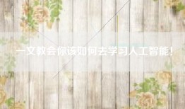 一文教会你该如何去学习人工智能！