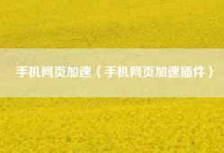 手机网页加速（手机网页加速插件）