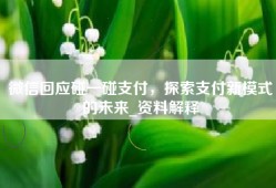 微信回应碰一碰支付，探索支付新模式的未来_资料解释