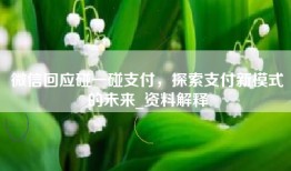微信回应碰一碰支付，探索支付新模式的未来_资料解释