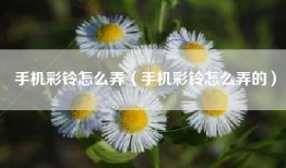 手机彩铃怎么弄（手机彩铃怎么弄的）