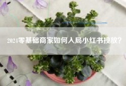 2024零基础商家如何入局小红书投放？