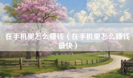 在手机里怎么赚钱（在手机里怎么赚钱最快）