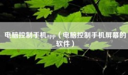 电脑控制手机app（电脑控制手机屏幕的软件）