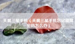 天翼三星手机（天翼三星手机忘记锁屏密码怎么办）