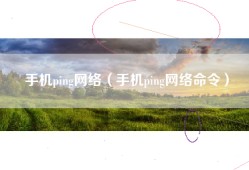 手机ping网络（手机ping网络命令）
