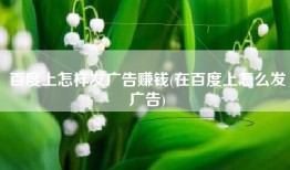 百度上怎样发广告赚钱(在百度上怎么发广告)