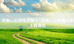 济南seo公司排名前十_济南seo公司排名前十有哪些