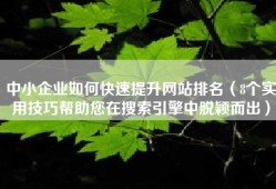 中小企业如何快速提升网站排名（8个实用技巧帮助您在搜索引擎中脱颖而出）