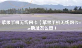 苹果手机无线网卡（苹果手机无线网卡mac地址怎么查）