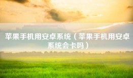 苹果手机用安卓系统（苹果手机用安卓系统会卡吗）