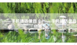 iphone手机通话录音（iPhone手机通话录音功能）