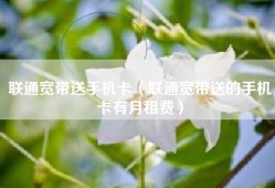 联通宽带送手机卡（联通宽带送的手机卡有月租费）