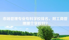 市场管理专业专科学校排名，附工商管理哪个学校好？