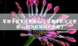 苹果手机无法更新app（苹果手机无法更新app因为此项目已退款）