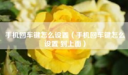 手机回车键怎么设置（手机回车键怎么设置 到上面）