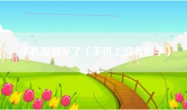 手机没有字了（手机上没有的字）