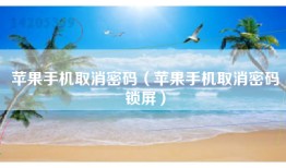 苹果手机取消密码（苹果手机取消密码锁屏）
