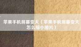 苹果手机屏幕变大（苹果手机屏幕变大怎么缩小图片）