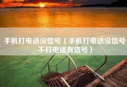 手机打电话没信号（手机打电话没信号不打电话有信号）