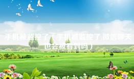 手机被监控了（手机被监控了,微信聊天也会被看到吗）