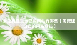全免费建立自己的网站有哪些【免费建自己的网站赚钱】