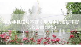 华为手机信号不好（华为手机信号不好怎么设置网络）