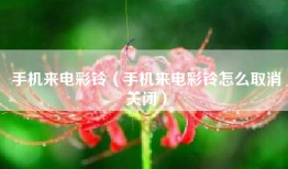 手机来电彩铃（手机来电彩铃怎么取消关闭）