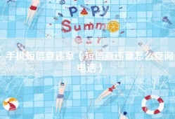手机短信查违章（短信查违章怎么查询电话）