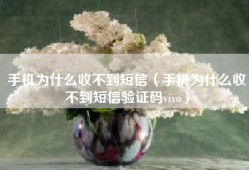 手机为什么收不到短信（手机为什么收不到短信验证码vivo）