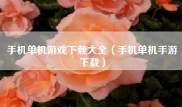 手机单机游戏下载大全（手机单机手游下载）
