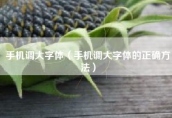手机调大字体（手机调大字体的正确方法）
