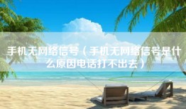 手机无网络信号（手机无网络信号是什么原因电话打不出去）