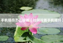 手机插件怎么设置（如何设置手机插件）