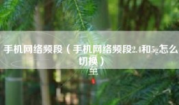 手机网络频段（手机网络频段2.4和5g怎么切换）
