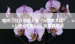 周鸿祎与百度再上演“AI搜索大战”，360上线AI搜索App｜钛媒体独家