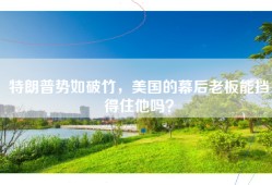 特朗普势如破竹，美国的幕后老板能挡得住他吗？