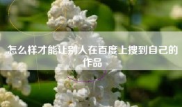 怎么样才能让别人在百度上搜到自己的作品