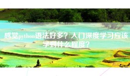 感觉python语法好多？入门深度学习应该学到什么程度？