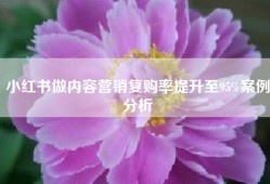 小红书做内容营销复购率提升至95%案例分析