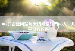 90%的企业网站每天访问量只有0-5人，几乎没有效果