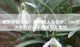 南美神秘小国，称中国人为老乡，3300万人中接近一半都是华人血统