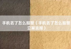 手机丢了怎么报警（手机丢了怎么报警立案流程）