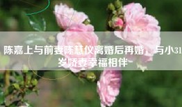 陈嘉上与前妻陈慧仪离婚后再婚，与小31岁娇妻幸福相伴
