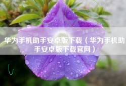 华为手机助手安卓版下载（华为手机助手安卓版下载官网）