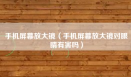 手机屏幕放大镜（手机屏幕放大镜对眼睛有害吗）