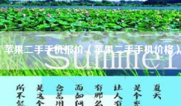 苹果二手手机报价（苹果二手手机价格）