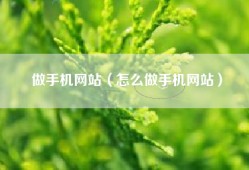 做手机网站（怎么做手机网站）